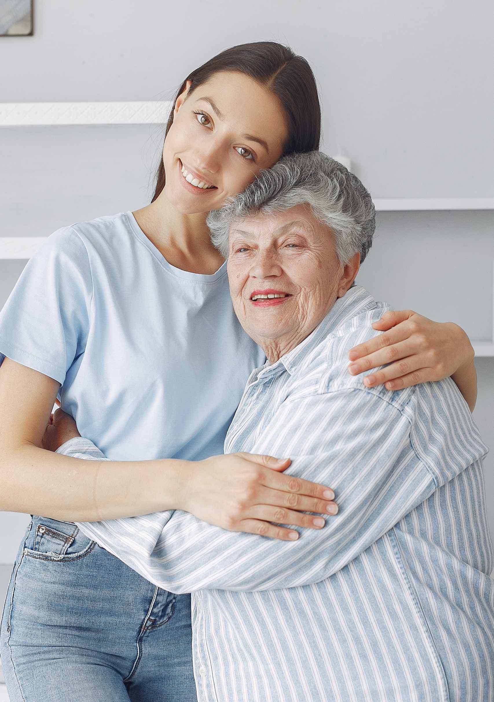 Elder person being taken care